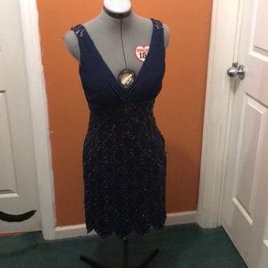 Gorgeous Navy Blue Sequined Dress- Sue Long